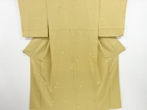 菊模様織り出し一つ紋色無地着物